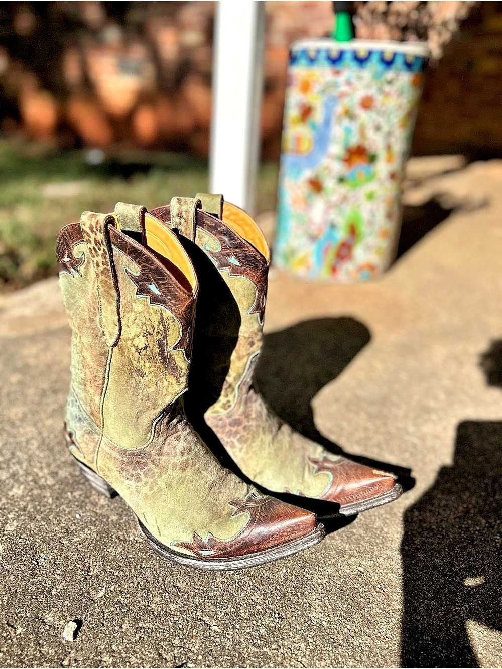 Old Gringo Embroidered Western Heeled Boots Brown Womens size 9
